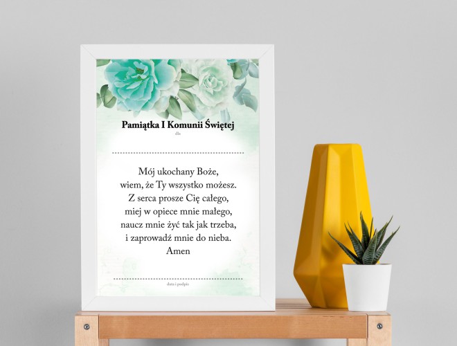 Plakat w ramie Komunia Święta pamiątka Pierwszej Komunii prezent 61507 - zdjęcie 2