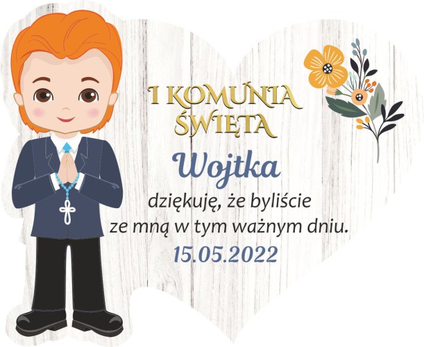 Magnes na lodówkę serduszko podziękowanie dla gości Komunia Święta 66632 - zdjęcie 2