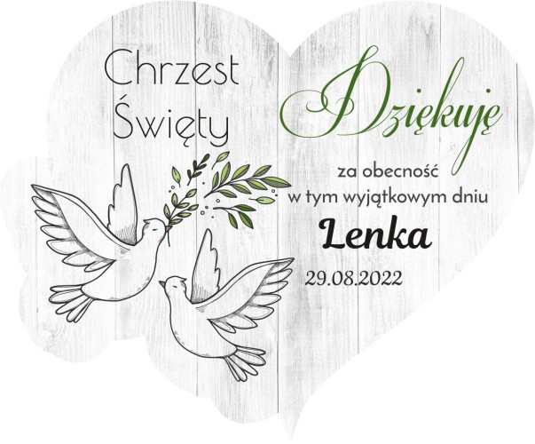 Magnes na lodówkę podziękowanie dla gości Chrzest Święty 66650 - zdjęcie 2