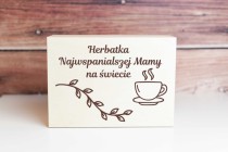 Skrzynka drewniana z grawerem na herbatę, prezent dla Mamy, dzień Mamy, HM003 Naklejkomania - zdjecie 1 - miniatura