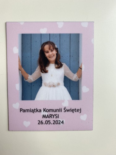 Magnes dla gości podziękowanie Komunia Święta magnes ze zdjęciem dziecka polaroid 66609 - zdjęcie 2