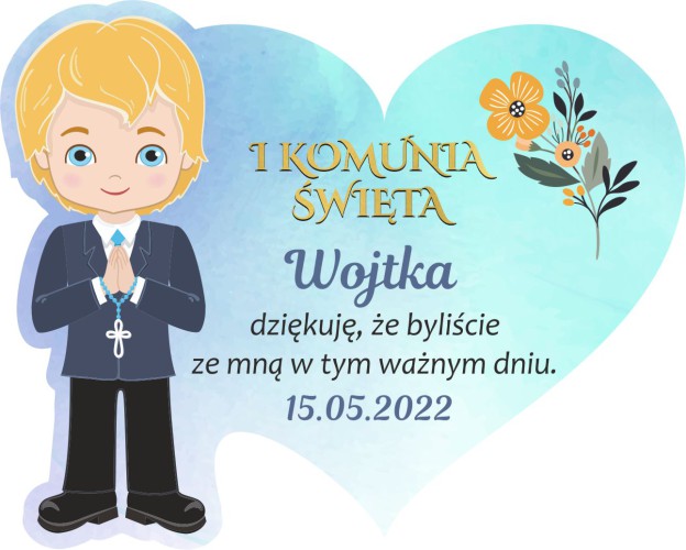 Magnes na lodówkę serduszko podziękowanie dla gości Komunia Święta 66633 - zdjęcie 2