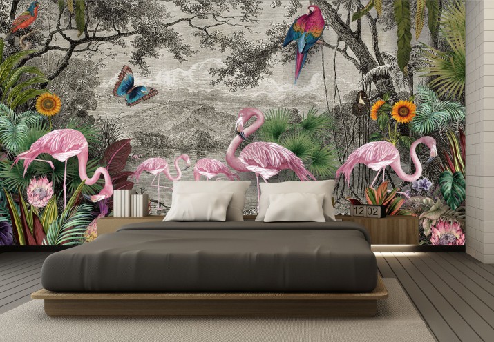 Fototapeta na ścianę do pokoju Zaczarowane flamingi 42139