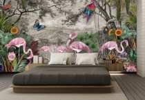 Fototapeta na ścianę do pokoju Zaczarowane flamingi 42139 Naklejkomania - zdjecie 1 - miniatura