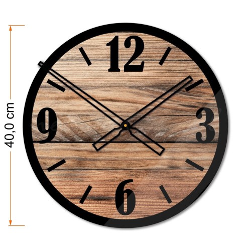 Szklany zegar ścienny Modern Wood X6 40/50 cm NT - zdjęcie 4