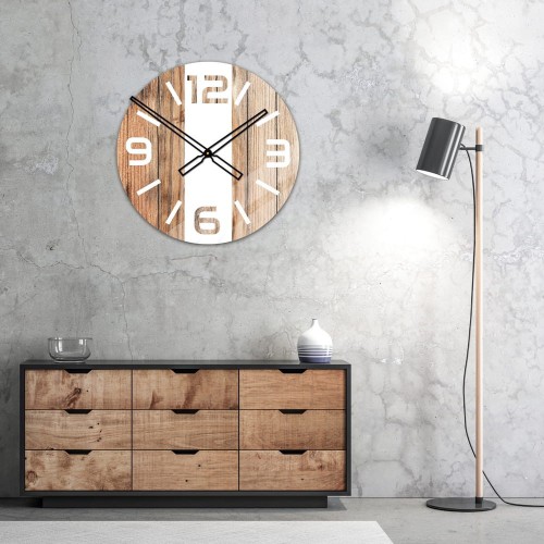 Szklany zegar ścienny Modern Wood X3 40/50 cm NT - zdjęcie 5
