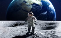 Fototapeta na ścianę astronauta na księżycu 42233 Naklejkomania - zdjecie 2 - miniatura