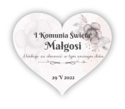 Podziękowanie dla gości Pierwsza Komunia Święta magnes serce na lodówkę 24602 Naklejkomania - zdjecie 1 - miniatura