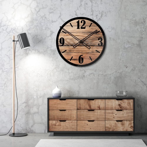 Szklany zegar ścienny Modern Wood X6 40/50 cm NT - zdjęcie 2