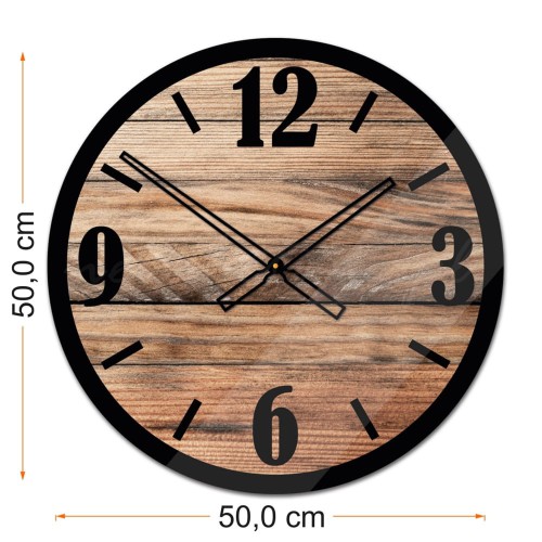Szklany zegar ścienny Modern Wood X6 40/50 cm NT - zdjęcie 5