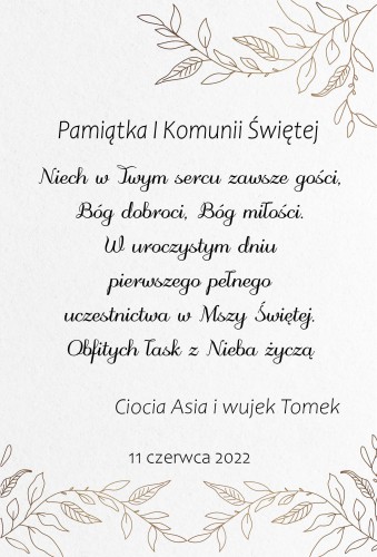 Tabliczka drewniana, upominek, prezent, pamiątka I Komunii 24610 Naklejkomania - zdjecie 1