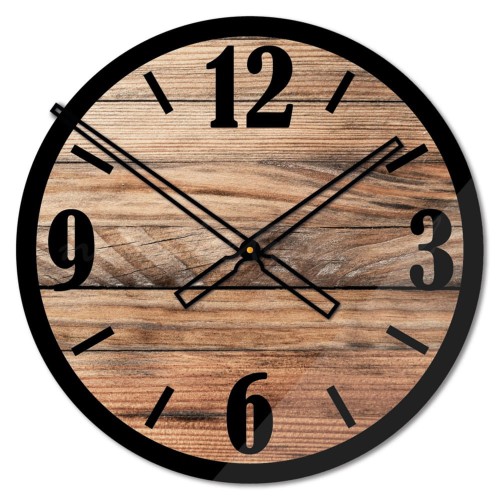 Szklany zegar ścienny Modern Wood X6 40/50 cm NT Naklejkomania - zdjecie 1