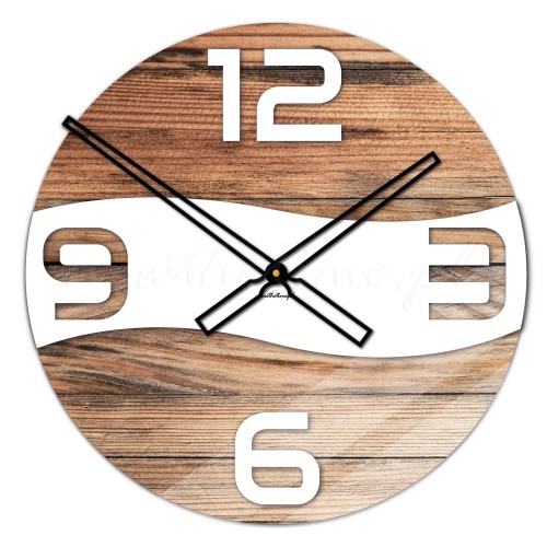 Szklany zegar ścienny Modern Wood X4 40/50 cm NT Naklejkomania - zdjecie 1