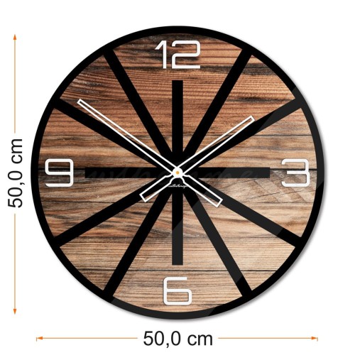Szklany zegar ścienny Modern Wood X5 40/50 cm NT - zdjęcie 2