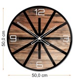 Szklany zegar ścienny Modern Wood X5 40/50 cm NT Naklejkomania - zdjecie 2 - miniatura