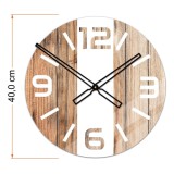 Szklany zegar ścienny Modern Wood X3 40/50 cm NT Naklejkomania - zdjecie 3 - miniatura