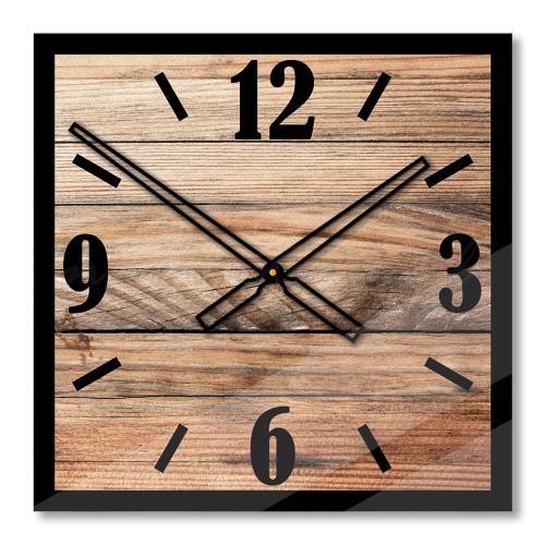 Szklany zegar ścienny Modern Wood X2 40/50 cm NT Naklejkomania - zdjecie 1