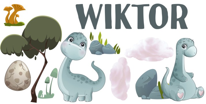 Naklejka z imieniem dla dziecka dinozaury 63523 - zdjęcie 2