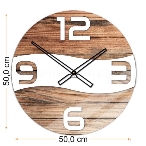 Szklany zegar ścienny Modern Wood X4 40/50 cm NT - zdjęcie 3
