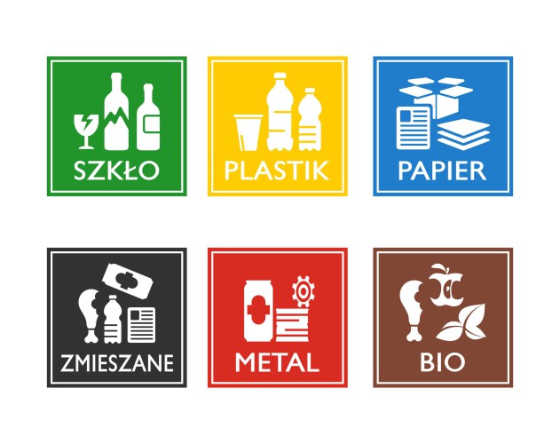 Naklejki Na Pojemniki Kosze mietniki Do Segregacji mieci 40213 