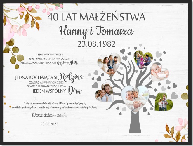 Prezent na rocznicę ślubu, plakat dla rodziców 20557 Naklejkomania - zdjecie 1