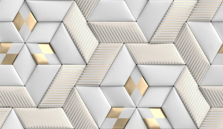 Tapeta flizelinowa na ścianę 3d złota geometria 42538 - zdjęcie 2