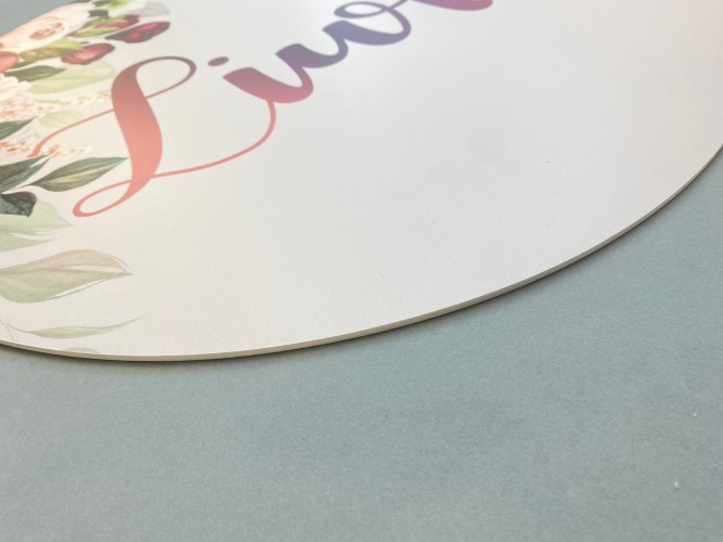 Okrągła tabliczka drewniana z imieniem dziecka imię na płycie HDF 3D 63904 - zdjęcie 3