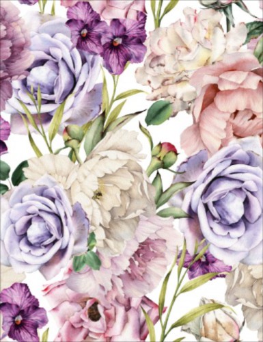 Wyprzedaż Tapeta samoprzylepna na ścianę 301464499 kolorowe kwiaty flizelina performance szerokość 100cm wysokość 130 cm. Naklejkomania - zdjecie 1