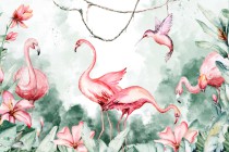 Tapeta Flizelinowa do pokoju dziecięcego flamingi, 21125 Naklejkomania - zdjecie 2 - miniatura