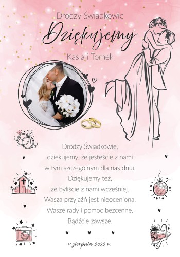Podziękowanie dla świadków ślub świadkowa świadek  41781 - zdjęcie 2