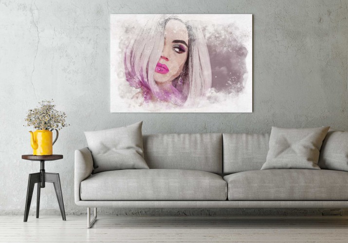 Portret ze zdjęcia prezent ślub wesele rocznica fotoobraz w stylu akwareli wariant 2 - zdjęcie 2