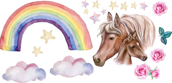 Pastelowe naklejki dla dziewczynek, baśniowe konie 22028 - zdjęcie 2