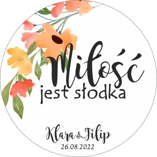 Naklejki na upominki dla gości podziękowanie Ślub wesele 24 sztuki 72405 - zdjęcie 4