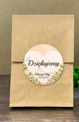 Naklejki na upominki dla gości podziękowanie Ślub wesele 24 sztuki 72407 - zdjęcie 2