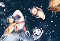 Tapety Flizelinowe do pokoju dziecięcego kosmos, 21127 Naklejkomania - zdjecie 2 - miniatura