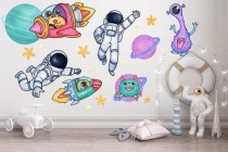 Kolorowe naklejki dla dzieci kosmos 41961 Naklejkomania - zdjecie 1 - miniatura