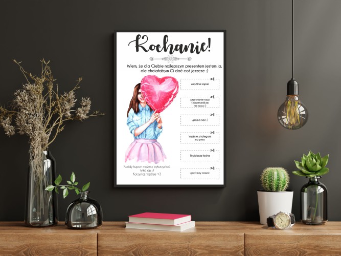 Prezent na Dzień Chłopaka, Walentynki plakat z zabawnymi kuponami 61415 - zdjęcie 2