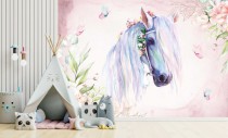 Tapeta flizelinowa Pastelowy kucyk na ścianę do pokoju dziecięcego 21144 Naklejkomania - zdjecie 1 - miniatura