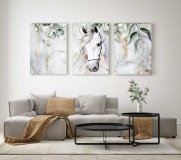 Obrazy na ścianę sypialni, salonu 20492 koń w zieleni Naklejkomania - zdjecie 2 - miniatura