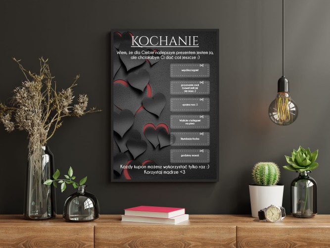 Prezent na Dzień Chłopaka Walentynki plakat z zabawnymi kuponami 61416 - zdjęcie 2