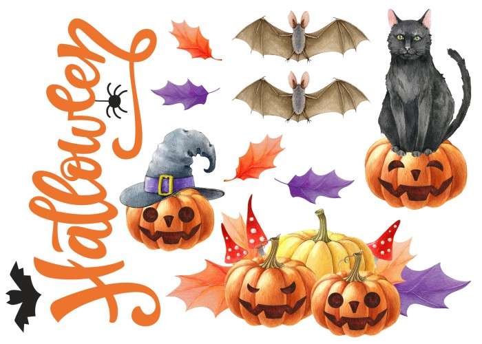 Naklejka na szybę dekoracje na Halloween dynie duchy 68007 - zdjęcie 2