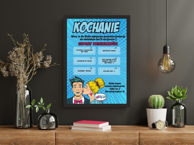 Prezent na Dzień Chłopaka, Walentynki plakat z zabawnymi kuponami 61410 - zdjęcie 2