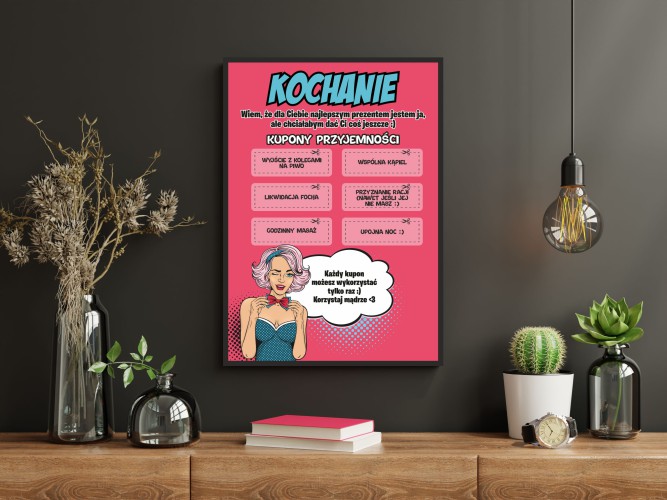 Prezent na Dzień Chłopaka, Walentynki plakat z zabawnymi kuponami 61414 - zdjęcie 2