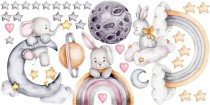 Naklejki dla dzieci króliki w kosmosie 41947 Naklejkomania - zdjecie 2 - miniatura