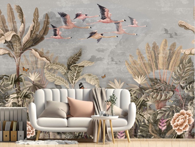 Tapeta Flizelinowa na ścianę Ptaki w tropikach 64079