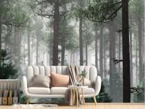 Tapeta Flizelinowa na ścianę Tajemniczy las we mgle 64070 Naklejkomania - zdjecie 1 - miniatura