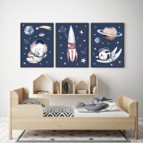 Zestaw trzech plakatów plakaty na ścianę kosmiczna przygoda KD067 Naklejkomania - zdjecie 2 - miniatura