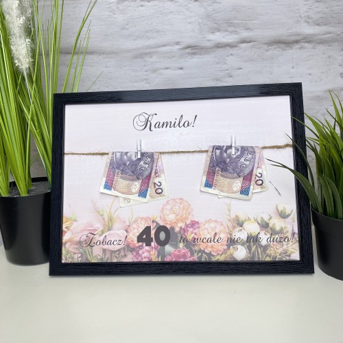Prezent na 30 40 50 60 70 80 Urodziny ramka, tabliczka ze sznurkiem 60059 - zdjęcie 2