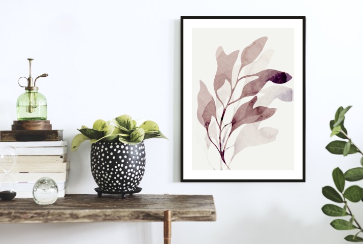Plakat na ścianę poster plakaty ścienne z purpurową gałązką liści 61450 - zdjęcie 2