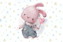 Fototapeta do pokoju dziecięcego, pastelowy króliczek 21160 Naklejkomania - zdjecie 2 - miniatura